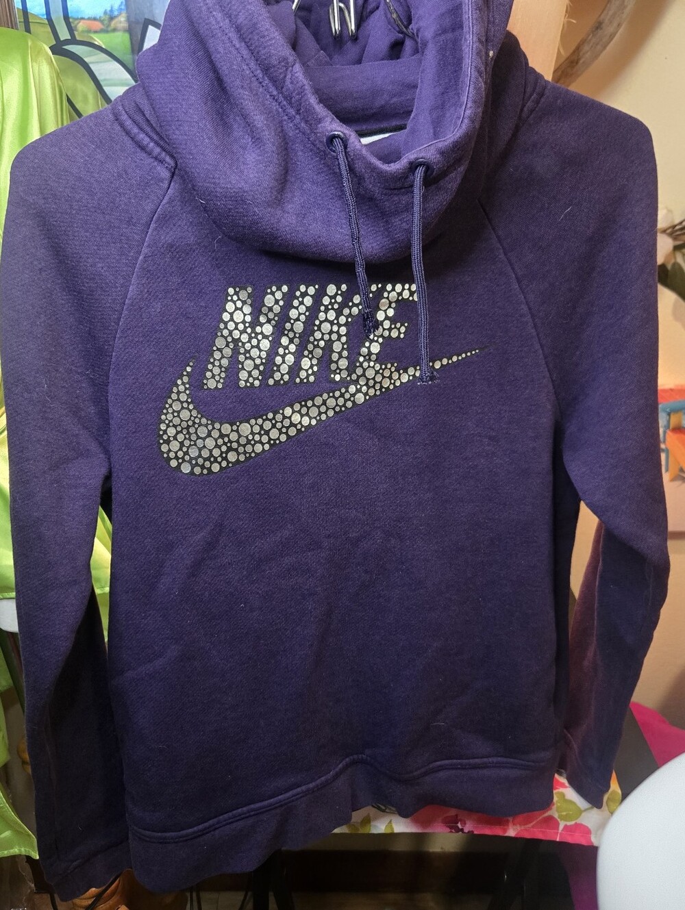 Nike Purple Cowl Neck Pullover with Rhinestone Logo